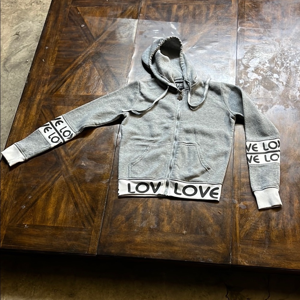 Thrill Gray Zip-Up Hoodie